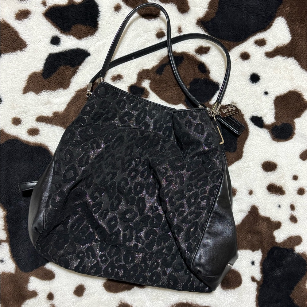 Coach Madison Black Leopard Print